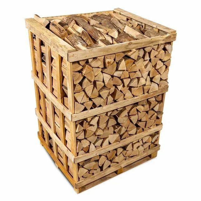 Palette de bûches de bois dur de 40 cm, cerclée de sangles