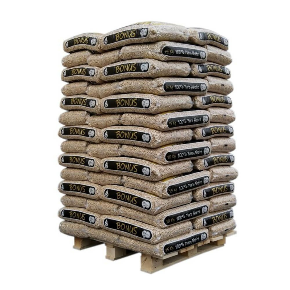 Palette de 70 sacs de granulés de bois Bonus Pellet de 15 kg